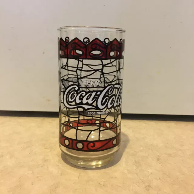 Vintage Coca Cola Purple Stained Glass 16oz Soda Glass 2