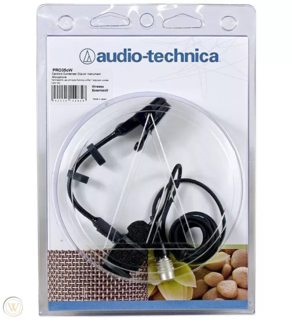 Audio Technica PRO 35cW Condensador Cardioide Micrófono De Clip en instrumento 