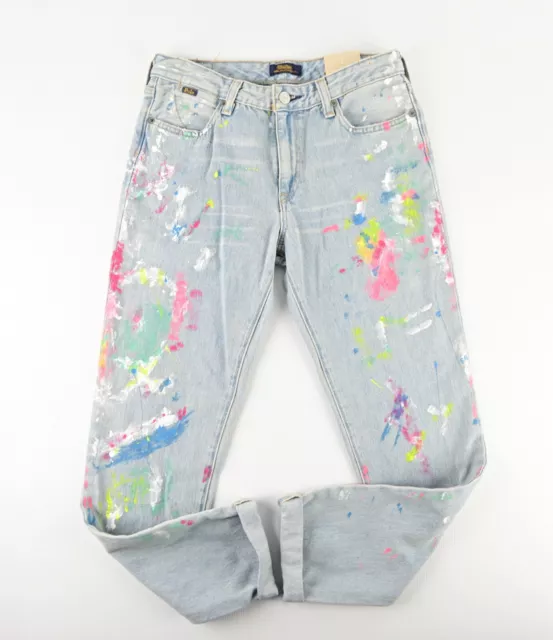 Polo Ralph Lauren Paint-Splatter Astor Slim Boyfriend  Denim Jean Girls Size 14