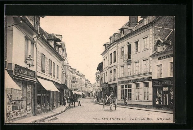 CPA Les Andelys, La Grande Rue, vue de la rue 1913