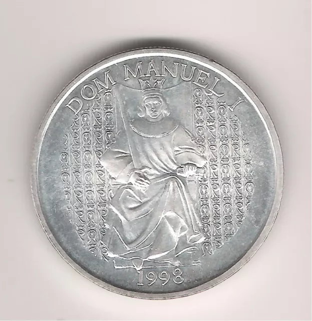 PORTUGAL, 1000 ESCUDOS PLATA (28 grs ley 500 mls) 1998 D. MANUEL I S/C