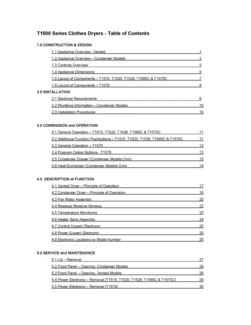 Repair Manual: Miele Washers & Dryers (Your choice of 1 manual, see below)