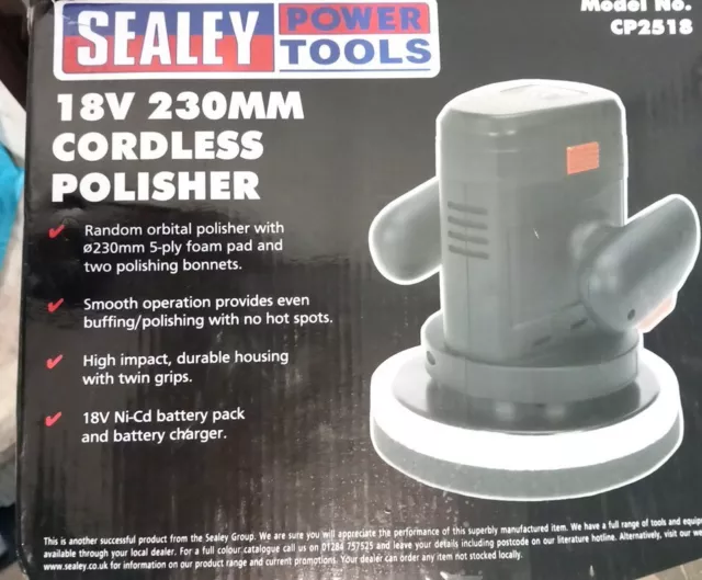 SEALEY - CP2518L Cordless Polisher ?230mm 18V Lithium-ion  And Spare Battery