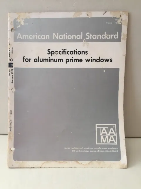 American National Standard Specifications For Aluminum Prime Windows 1972