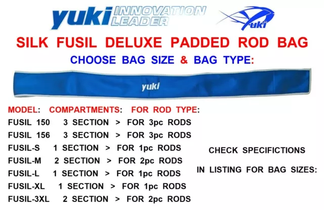 YUKI SILK FUSIL Deluxe Padded Rod Bag For Saiko Saikou Beachcaster Spinning  Rods £17.95 - PicClick UK