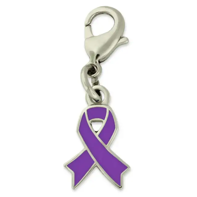 PinMart's Purple Awareness Ribbon Domestic Violence Enamel Charm