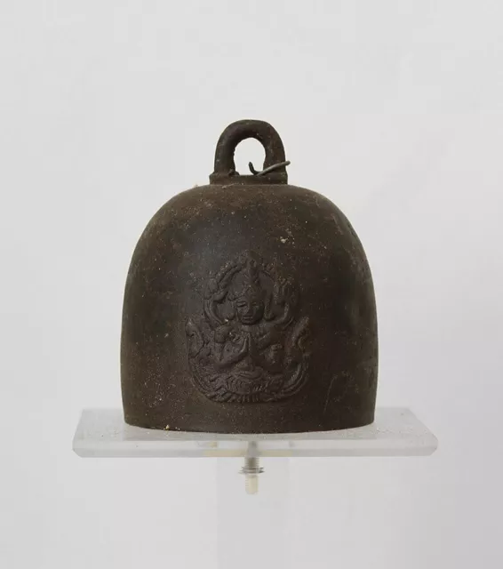 Antique BURMA bronze bell, with goddess rendered