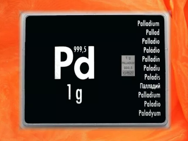 Palladium Geschenkbarren Motiv Pd international Geschenk Auswahl 1g 5g 10g 20g