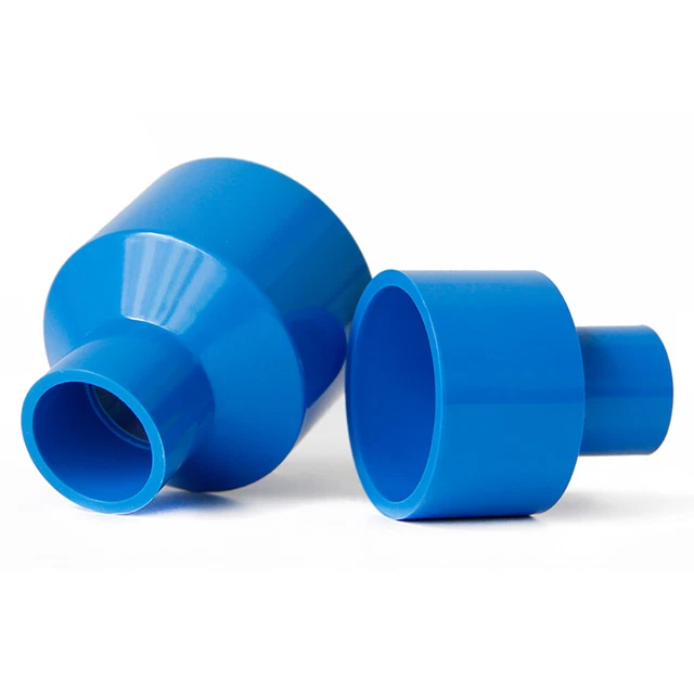PVC Pipe Reducing Plumbing Concentric Connector 25-90mm Coupling Fittings Blue