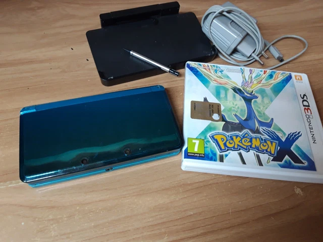 Nintendo 3ds Console Aqua Blue usata + Pokemon X videogioco