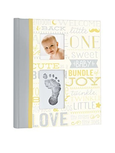 Little Blossoms Vintage Babybook  Yellow & Gray