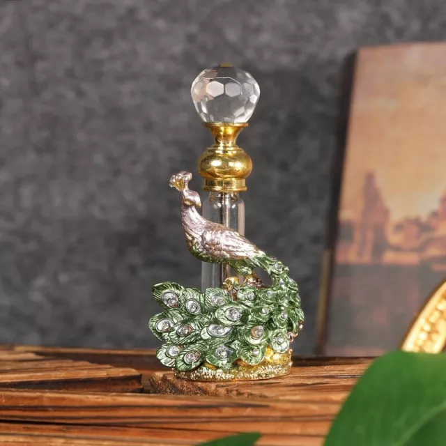 7ml Vintage Perfume Bottle Peacock Refillable Empty Glass Bottle Cologne Bottles