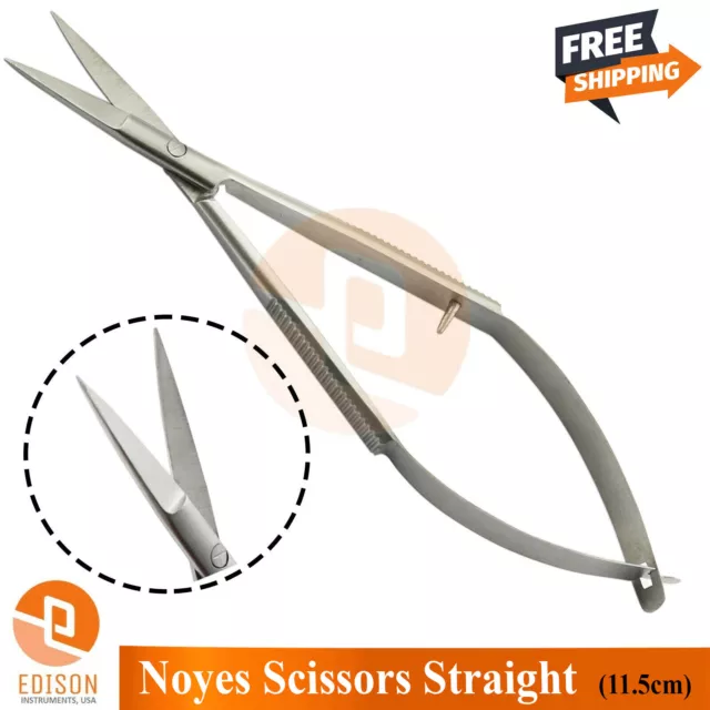 Iris Noyes Curved Spring Scissors 11.5cm Microsurgery Surgical Dissecting Shears