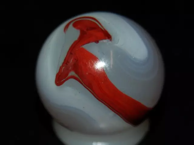 1920's-40  Akro Agate Silver Oxblood Marble   B-7