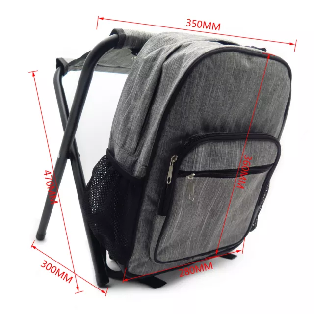 Fishing Packing Bag Backpack Camping Foldable Stool Seat Chair Kit Camo Outdoor 3