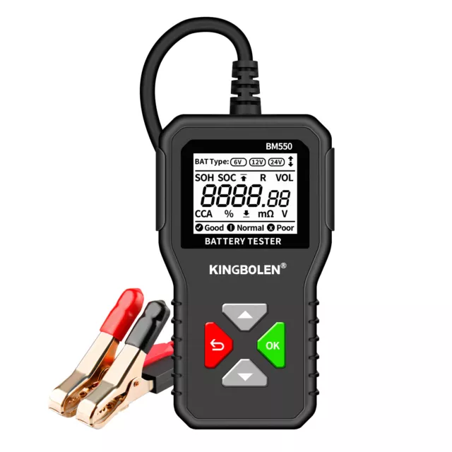 KINGBOLEN 12V 24V Testeur de Batterie Tension Démarrage Recharge Test de charge