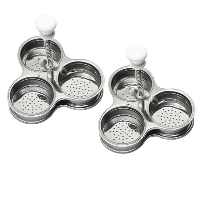 2 piezas olla de huevos taza cazada furtivamente sartén al vapor 3 productos de yema de cazador furtivo