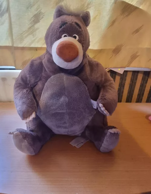 Disney Store 18" Baloo Soft Toy Large Plush The Jungle Book Grey Bear Exclusive