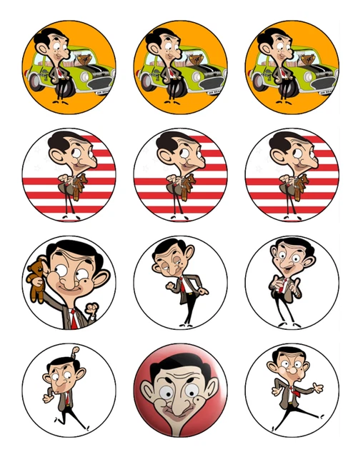 MR BEAN CUPCAKE Toppers Edible Wafer Birthday Cake Decorations (2 Sizes ...