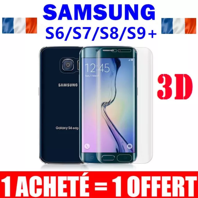 Pack 2 Vitre Film Protection VERRE Trempé Incurvé Écran Samsung S8 S7 S6 Edge S9