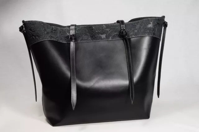 Bolso De Mujer Artesanal Hecho A Mano Genuino Cuero Negro Atelier Limalvi - Lori