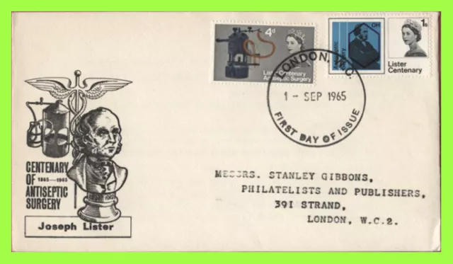 G.B. 1965 Joseph Lister ordinary set First Day Cover, London WC