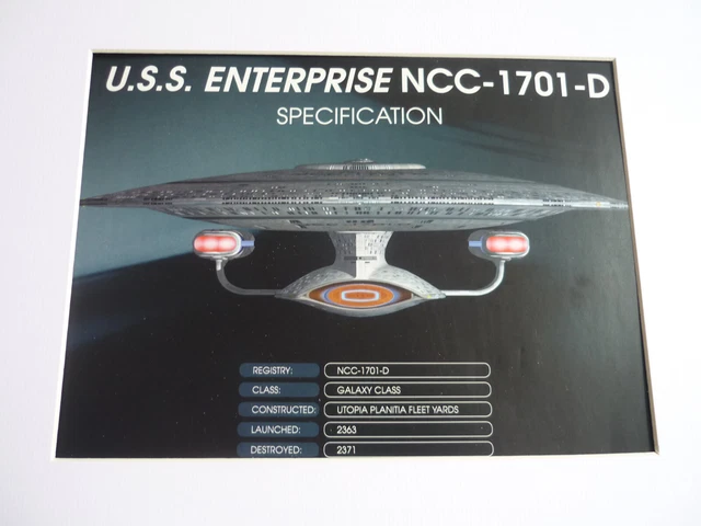 A4 poster ready frame mount STAR TREK USS ENTERPRISE NCC-1701-D SPECIFICATION