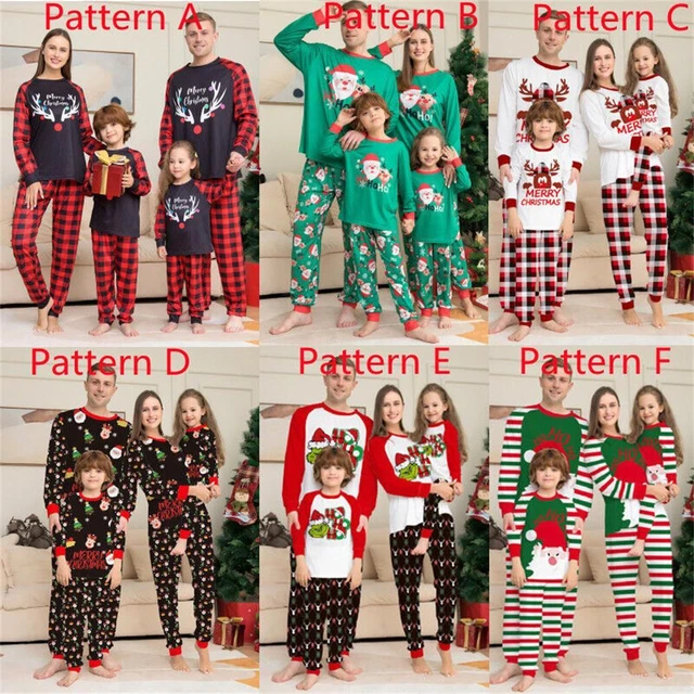 Christmas Pyjamas Xmas PJs Family Matching Adults Kids Nightwear Pajamas PJS Set
