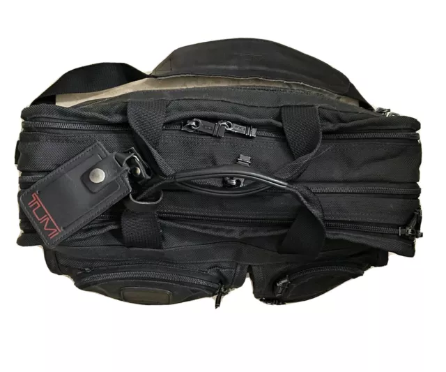 TUMI Alpha Ballistic Nylon Computer Portfolio Briefcase Bag Black 3