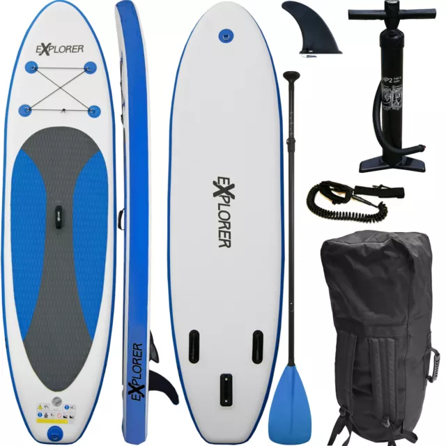 SUP Board EXPLORER Stand Up Paddle Surfboard aufblasbar Paddel ISUP 300 cm