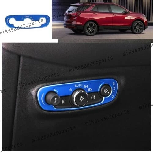 For Chevrolet Equinox 2018-2023 Blue Steel Headlight Adjust Button Frame Trim