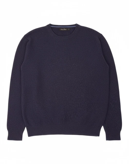 JAMES PRINGLE MENS Crew Neck Jumper Sweater Large Navy Blue Wool