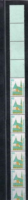 Bund 1406 u RM Rollenende 11+4 300er Rolle LF grautürkis SWK 100 Pf postfrisch