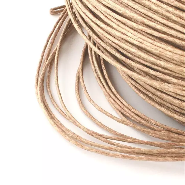 Pack Von 80m Kordon Garn Baumwolle Wachs 1MM Beige Sand Leinen Armbänder Perlen