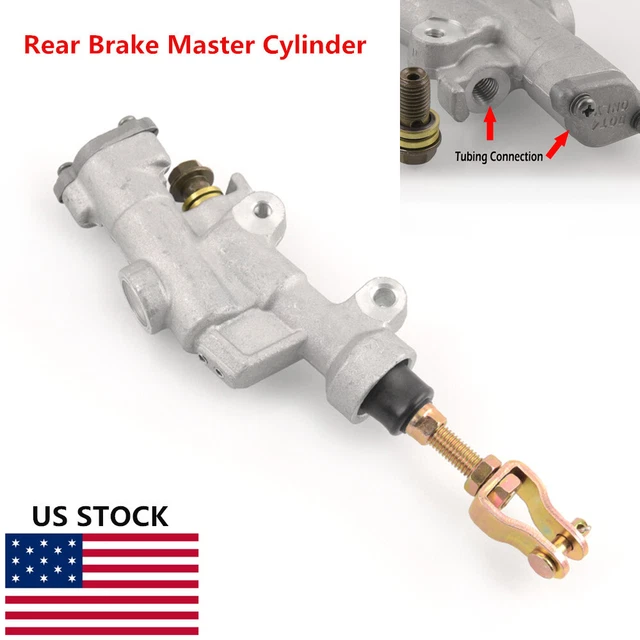 US Motorcycle Aluminum Rear Foot Brake Master Cylinder Pump Reservoir Hydraulic