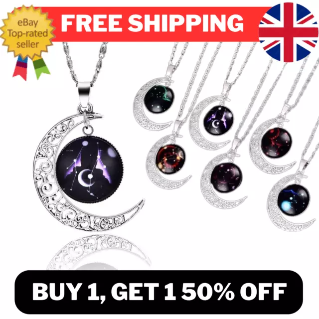 Star Sign Necklace Horoscope Astrology Moon Zodiac Jewellery Birthday Day Gift