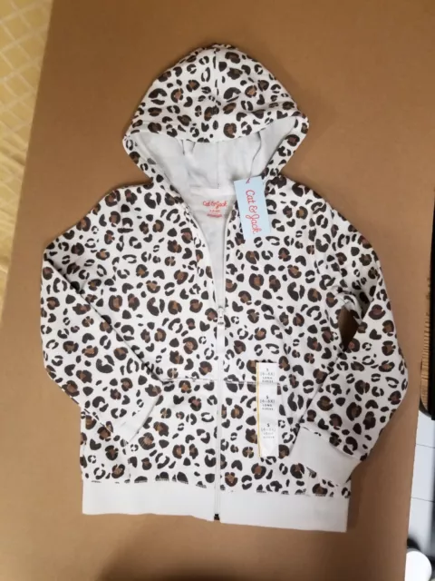 Cat & Jack Girls Sweatshirt Zip up Hooded Jacket Size 6-6X