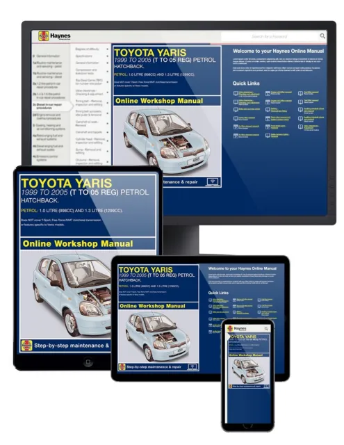 Toyota Yaris Petrol (1999-2005) T to 05 Haynes Online Car Manual