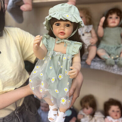 Bambola Reborn 55 cm realistica carina bambina adorabile bambine bambini bambole vinile silicone completo 3