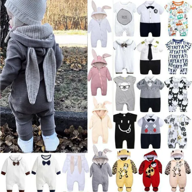 Newborn Baby Kid' Boy Girl Rabbit Hooded Romper Clothes Bodysuit Jumpsuit Outfit