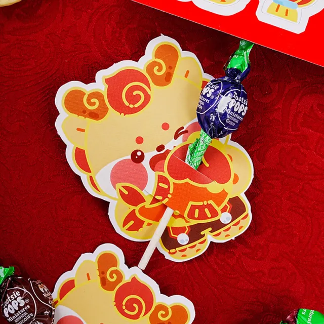 5 Sheets Paper Cards For Lollipop New Year Candy Chocolate Cookie Nougat BiscuAW