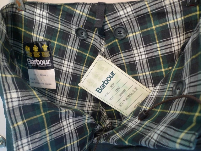 BARBOUR A124 LINED OVER Trousers Waxed Cotton Made Uk Nos With Tag X Small 145.00 PicClick