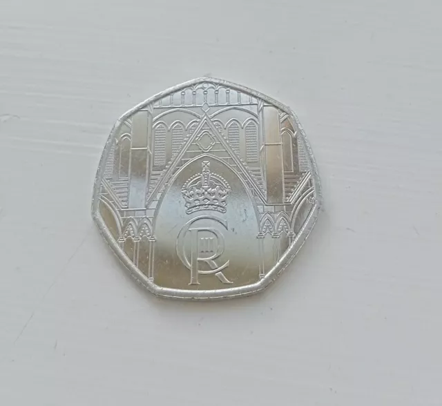 UK 2023 King Charles III Coronation 50p Fifty Pence Coin Circ VGC