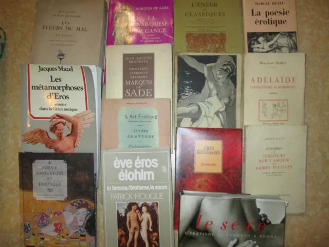 (Erotisme/Curiosa),Lot/Collection De 15 Romans,Essais,Etudes,...