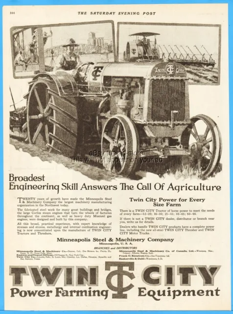1919 Twin City Farm Tractor Minneapolis Steel & Machinery Co MN Pre-Moline Ad
