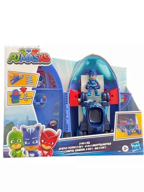 PJ Masks 2-in-1 HQ Rocket Playset with Catboy Figure & Car