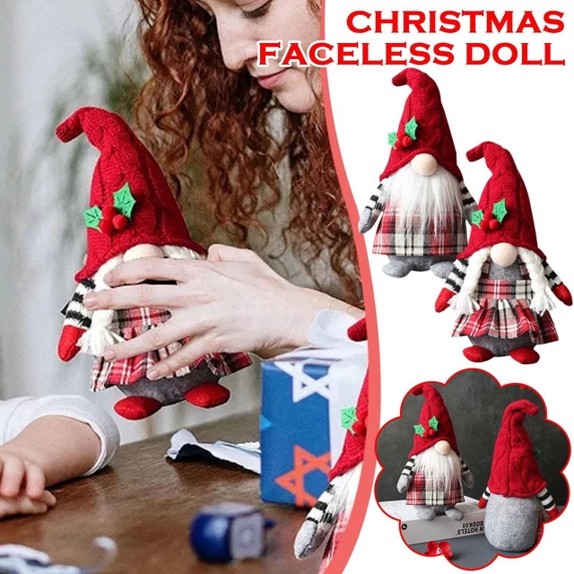 Weihnachten gesichtsloser Zwerg Weihnachtsmann Plüschpuppen Frohe Weihnachten Tisch Spielzeug Dekor X9E1