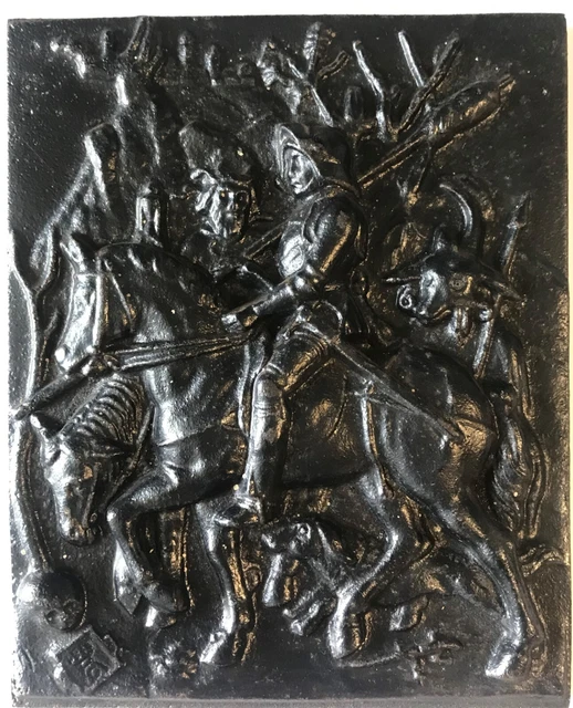 Gusseisen- Reliefplatte RITTER TOD UND TEUFEL nach einem Kupferstich von Albrech