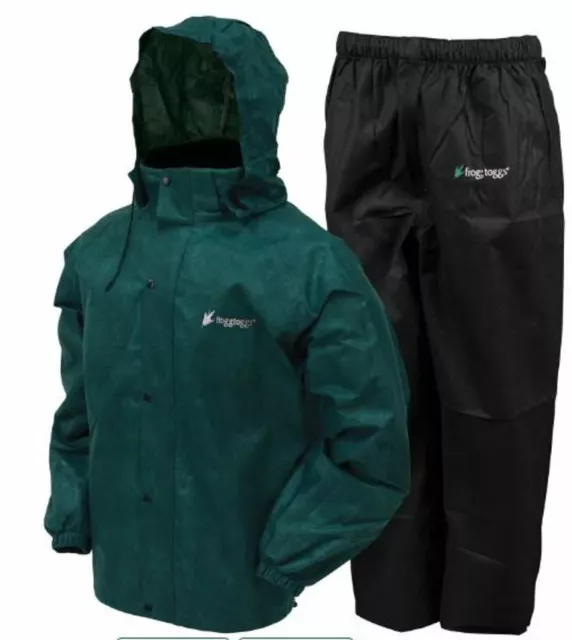 Frogg Toggs All Sport Rain Suit,  2X, Green Jacket w/ Black Pants, New, 2919