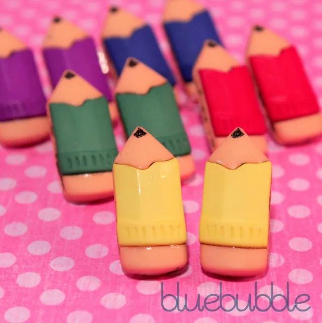 Funky Pencil Crayon Earrings Pick Colour Cute Kitsch Retro School Fancy Dress Up